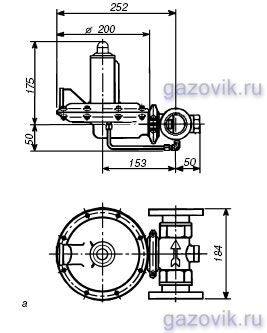 Габаритные и присоединительные размеры регуляторов серии B/240