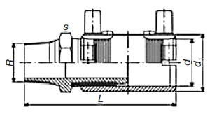 Переход э. с. ПЭ/нержавеющая сталь SDR 11 PE 100 PN 10 Elgef Plus